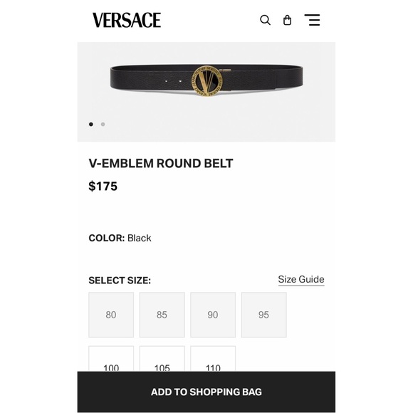 Versace V Emblem Round Belt - Picture 7 of 7